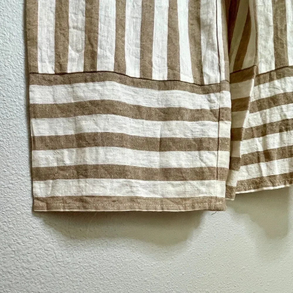 Romeo & Juliet Couture Striped Linen Jumpsuit M